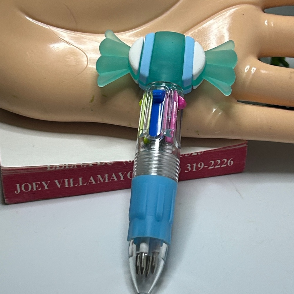 Colorful Multi-Ink Pen with Candy Topper - Picture 2 of 7